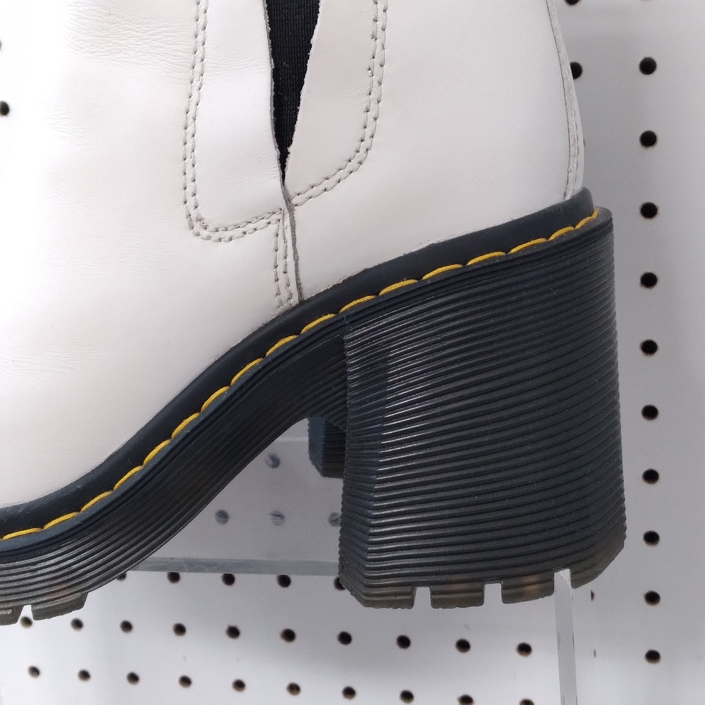 Dr. Martens White Ankle Boots with Black Soles - Picture 4 of 11